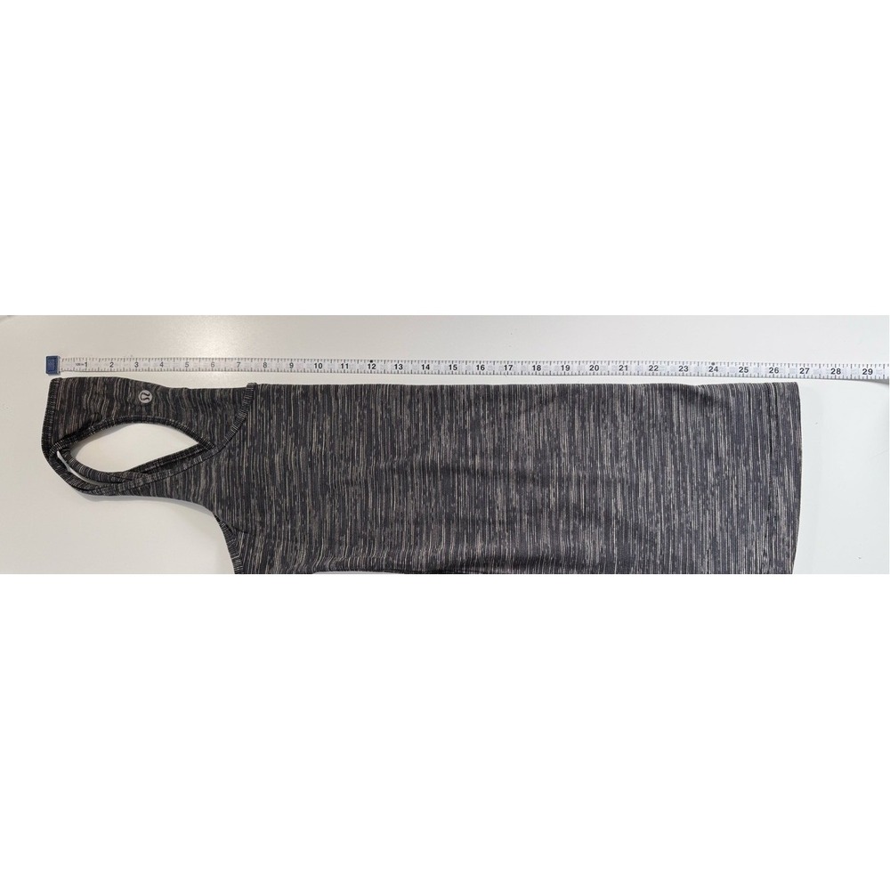 Lululemon Blue Gray White Striped Sleeveless Cross Back Workout Top Small - Picture 6 of 6